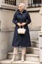 Women's Waterproof Coat with Ribbed Sleeves and Fur Inside and Removable Hood - 3