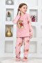 Welsoft Soft, Thick, Winter, Bear-Embellished, Applique Embroidered, Girls' Fleece Pajamas with Eye Mask Gift - 3