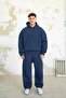 Navy Blue Cozy Basic Oversize Sweatshirt - 3