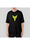 Ymha Neon Logo Oversize Black T-Shirt