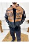 Leather Jacket Bomber Jacket Leather Coat Oversize College Jacket with Zipper Pockets - 8