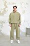 Soft Green Cozy Basic Half Zipper Oversize Sweatshirt - 3