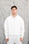 White Cozy Basic Half Zipper Oversize Sweatshirt - 2