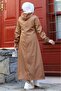 Armine Long Trench Coat with Front Pocket Detail - 6