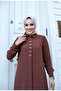 Long Ferace Tunic with Buckle Detail on the Front and Hidden Buttons - 3