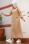 Zipper Detailed Trench Coat Long Top Coat with Front Pocket - 5