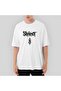 Slipknot Logo Text Oversize White T-Shirt