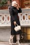 Women's Waterproof Coat with Ribbed Sleeves and Fur Inside and Removable Hood - 8