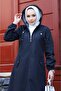 Armine Long Trench Coat with Front Pocket Detail - 8