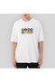 Ping Pong Text Colored Oversize White T-Shirt