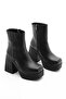 Adela Black Lightweight Blunt Toe Zippered Women's Boots - 2