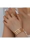 3 Rows of Minimalist Bracelet and Ring Set - 3