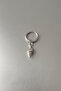 Unisex Gray Seashell Figure Dangle Steel Hoop Earrings - 2