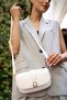 White Women's Buckle Crossbody Bag