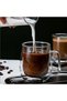 Double Glass Double Walled Glass Mug 250 ml Home Office Cup Double Layer Thermal Insulated Glass Cup with Handle - 3
