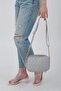 Gray Women's Multi-Compartment Quilted Crossbody Bag - 4
