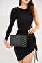 Stoned Silver Baklava Women's Stone Clutch Hand and Shoulder Bag - 3