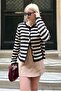 Black Striped Crew Neck Gold Button Detailed Cotton Cardigan Mg1605