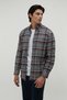 Men's Gray Plaid Regular Fit Long Sleeve Shirt