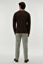 Men's Gray Cotton Blend Slim Fit Trousers - 3