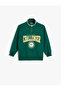 Sweatshirt Stand Collar Half Zipper College Printed Cotton - 3