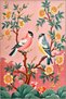 Paris Collection Pink Themed Modern Decorative Carpet with Floral Tree and Bird Pattern 114 - 3