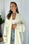 Shawl Collar Long Knitwear Cardigan - Beige - 4