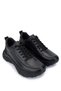 Men's Genuine Leather Black Antique Sneakers & Sports Shoes - 2
