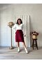 Burgundy Short Skirt - 3