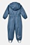 Toddler Boys Hooded Long Sleeve Rain Jumpsuit, Blue Denim - 3