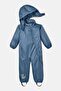 Toddler Boys Hooded Long Sleeve Rain Jumpsuit, Blue Denim - 2