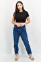Kadın Slim Fit Yıkanmış Kot Pantolon, Mavi - 3