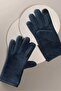 Men Knitted Fleece Gloves, Navy Blue