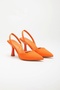 Women's Orange Closed-Front Open-Back Shoes - 3