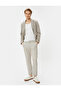 Fabric Trousers Slim Fit Elastic Waist Buttoned Pocket Detailed Layered Leg