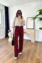Mary Burgundy Palazzo Trousers - 5