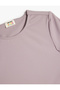 Basic Crop T-Shirt Short Sleeve Crew Neck - 3