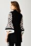 Modailgi Sleeves Zigzag Patterned Athlete Long Jacket Black - 6