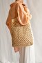 Cream Color Mesh Bag Handmade Paper String Knitted Daily Shoulder Bag - Summer - 2