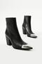 Genuine Leather Women's Black Boots - Toe Buckle - 3