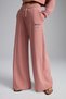 Vielka Women's Organic Cotton Ribbed Sweatpants with Embroidered Text Detail in Dusty Rose - 2