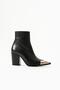 Genuine Leather Women's Black Boots - Toe Buckle - 2