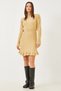 Women's Camel Long Sleeve Knitwear Dress with Elastic Waist and Sleeves 20234303 - 7