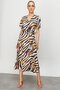 Modailgi Flounced Sleeve Midi Dress Orange - 2
