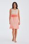 Kiyo Dress Sleeveless Cotton Knee-Length Summer Women's Dress - Beige/Neon Orange