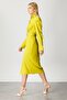 Acid Color Midi Length Shirt Collar Dress - 2