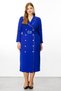 Cobalt Blue - Fashion Stripe Stone Detailed Double Breasted Dress - 3