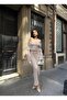 Women's Madonna Collar Patterned Knitwear Dress - 4