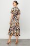 Modailgi Flounced Sleeve Midi Dress Orange - 6