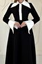 Embroidered Garnished Pencil Dress - Black - 2